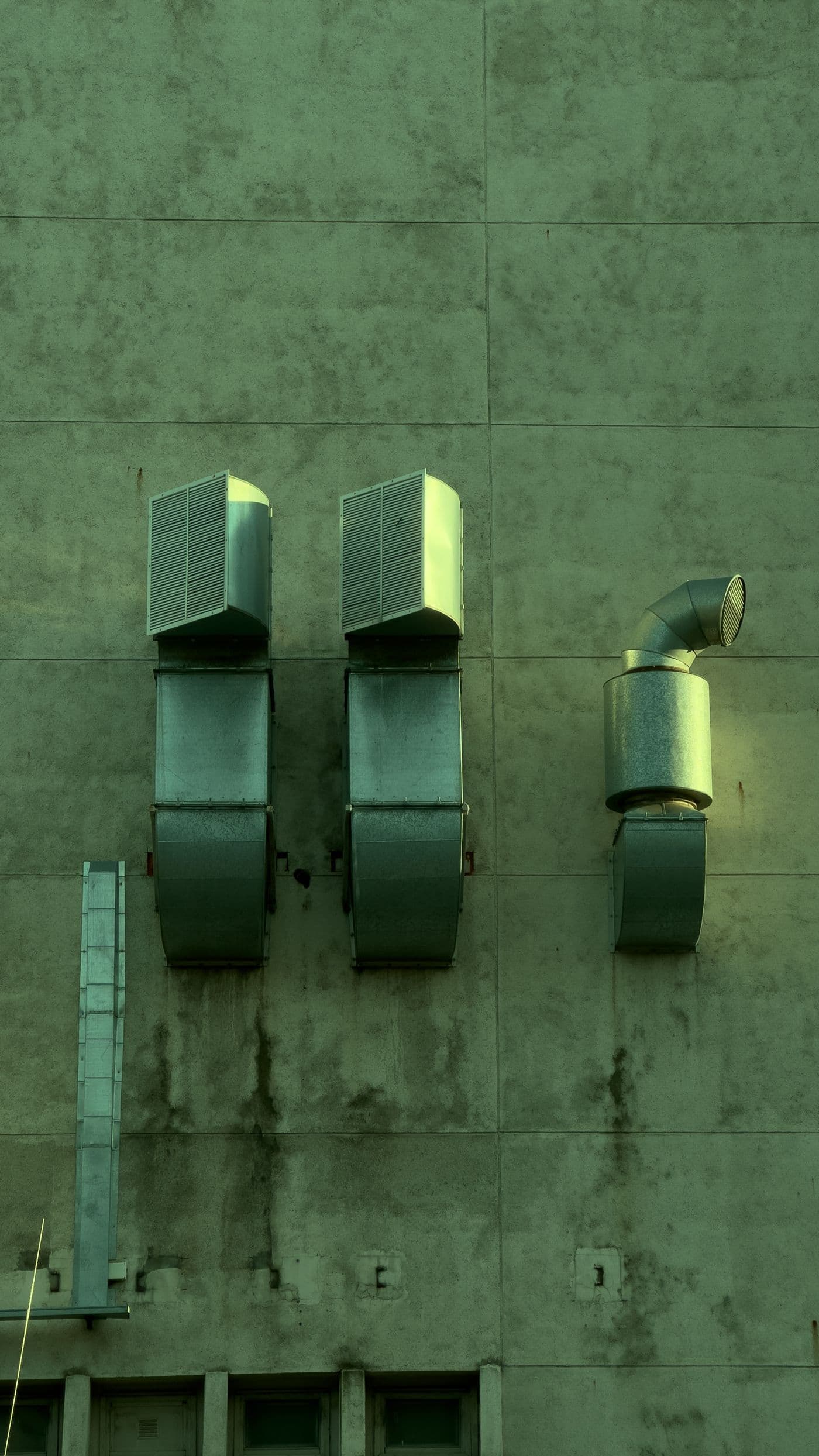 Real industrial ventilation sleeves and ducts