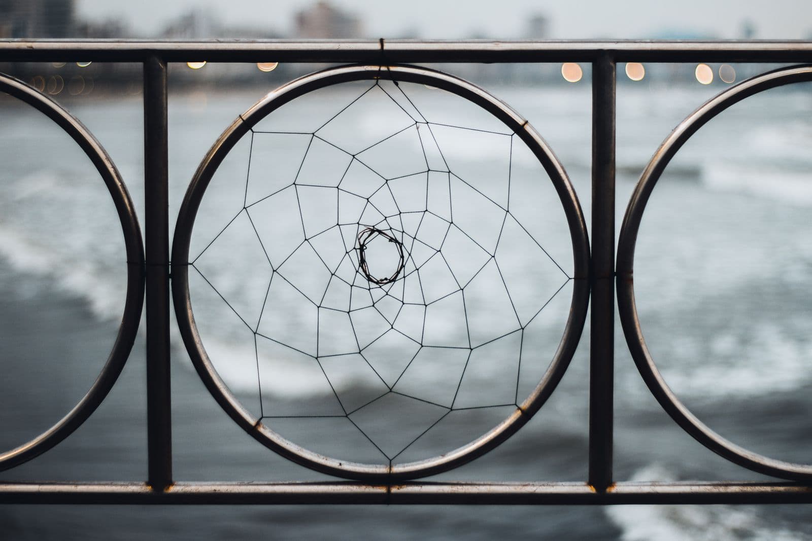 Real metal guardrail and fence structure