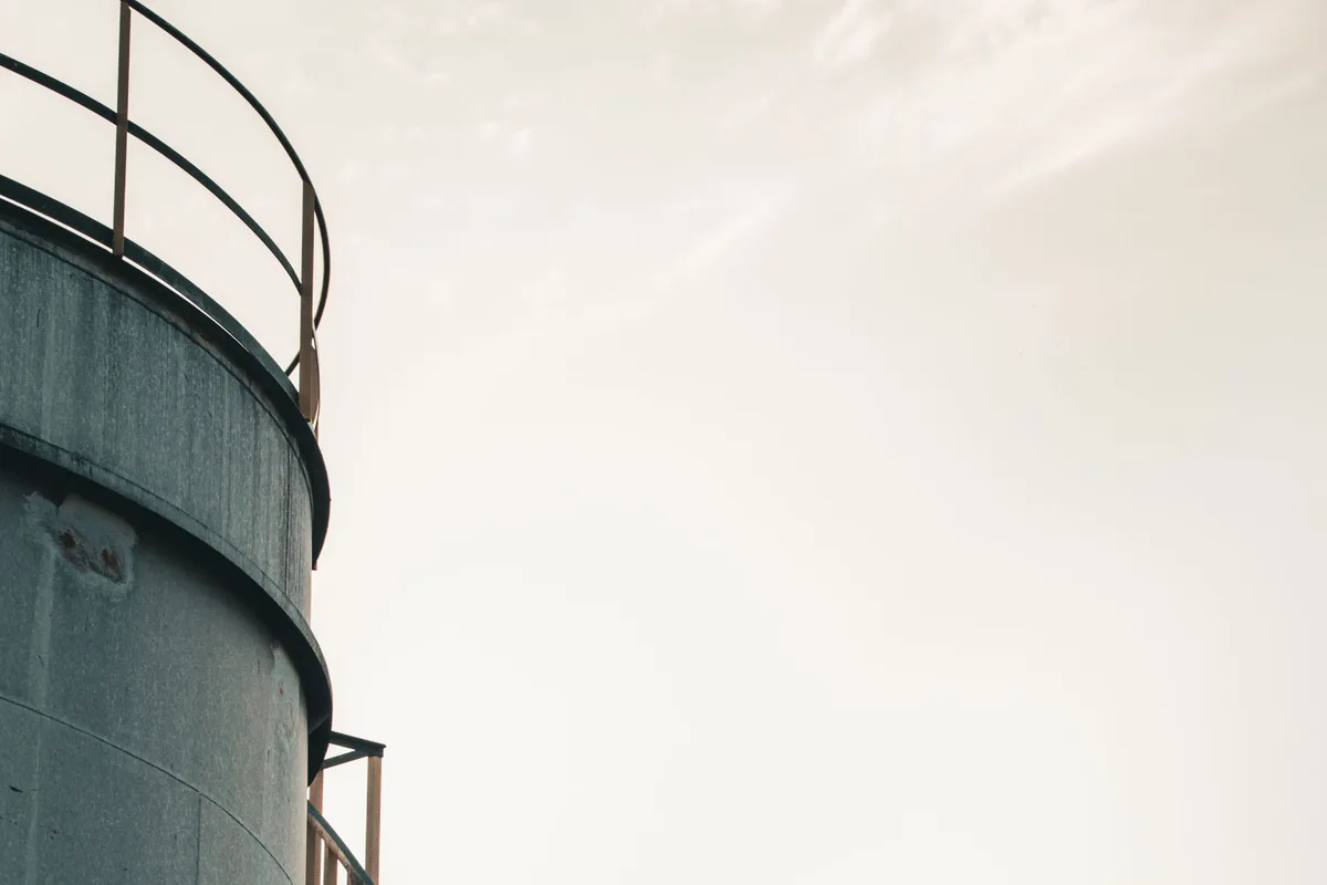Real tapered metal silos and cone structures