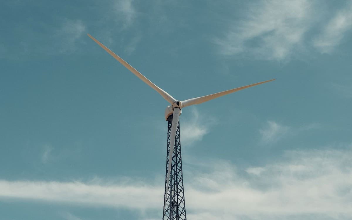 Real wind tower section in service