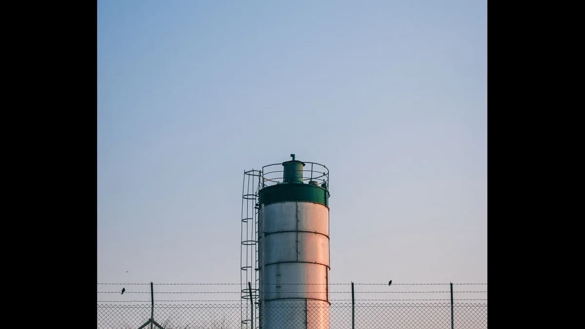 Real segmented cylindrical metal silo shell